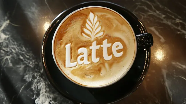 Kunstvoll gestalteter Latte Macchiato mit Blattmuster