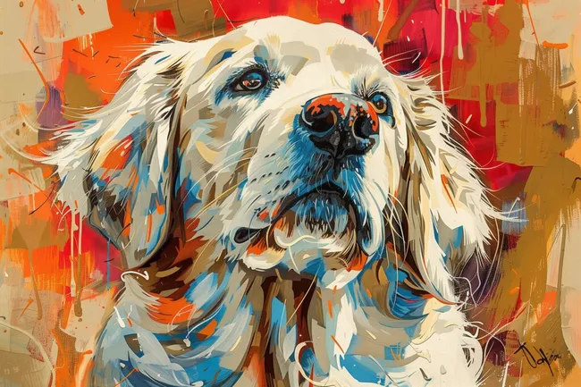 Kunstvolle Illustration eines Golden Retrievers