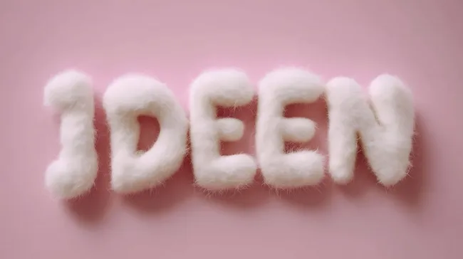 Kuschelige Buchstaben - Idee für Textdesign