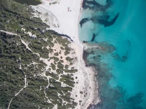 Küste in Ca'n Picafort  aus der Vogelperspektive