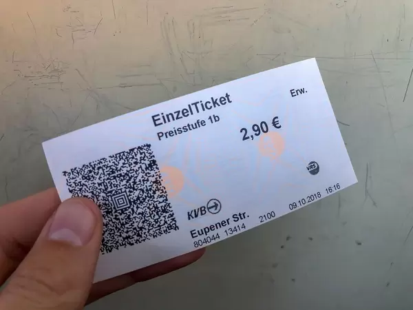 KVB-Einzelticket - Busfahrticket mit QR-Code