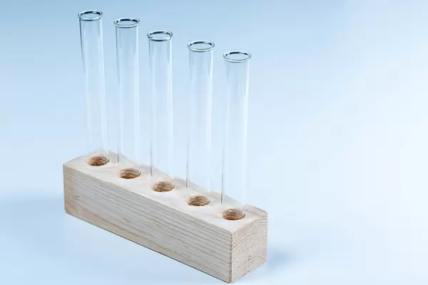 Laboratory concept with glass tubes