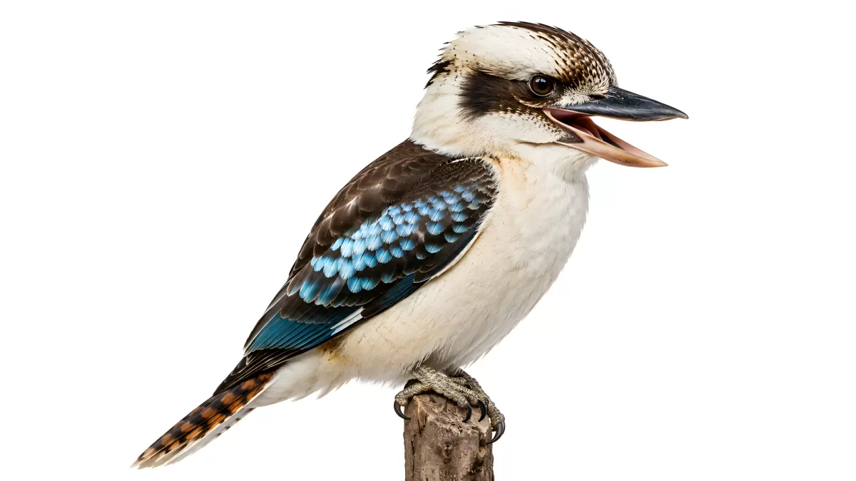 Lachender Kookaburra sitzt auf einem Ast