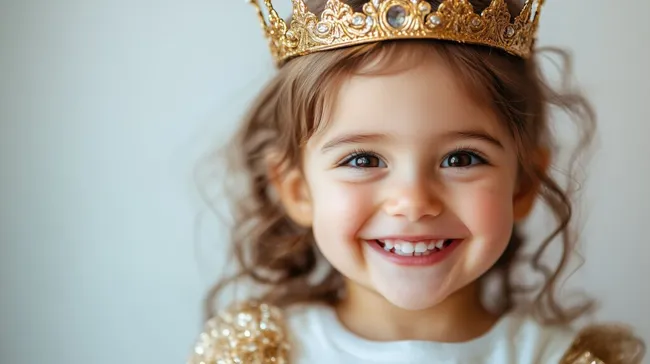 Lachendes Kleinkind-Mädchen mit Prinzessinnenkrone