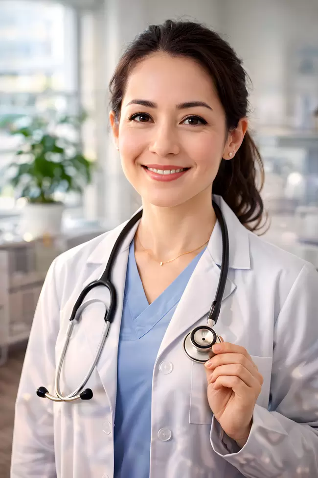 Lächelnde Ärztin mit Stethoskop
