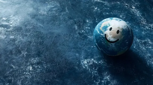 Lächelnde Erde im Ozean