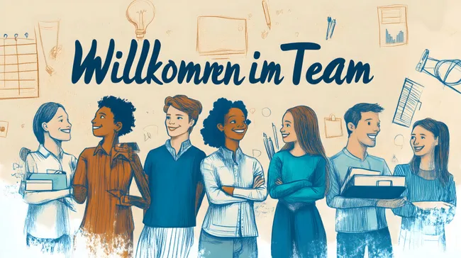 Lächelnde Mitarbeiter begrüßen neues Teammitglied