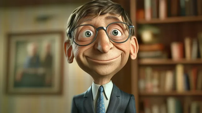 Lächelnder Cartoon-Manager mit Brille und Anzug