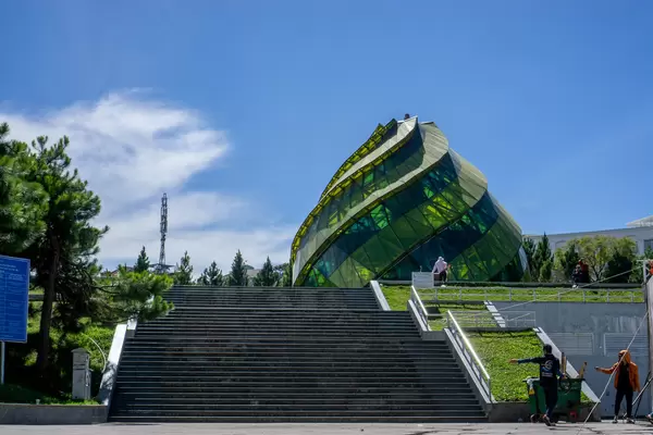 Landmark Doha Cafe at Lam Vien Square at Xuan Huong Lake with Blue Sky in Da Lat, Vietnam