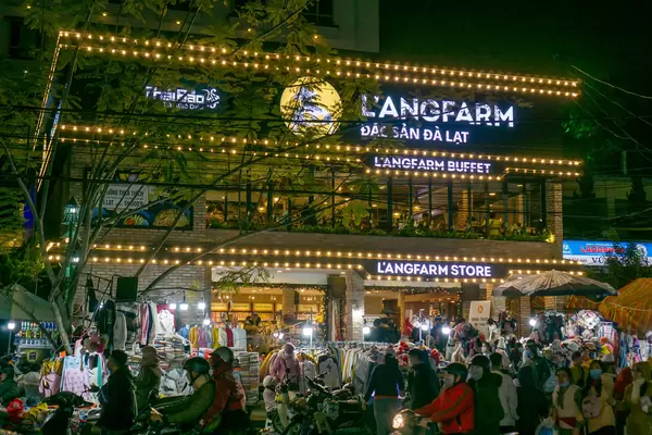 L'angfarm Speciality Food Store and Buffet Restaurant at the Dalat Night Market in Da Lat, Vietnam