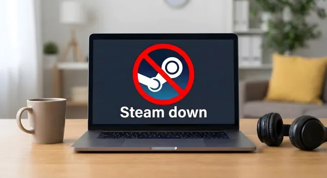 Laptop mit 'Steam down'-Fehlermeldung bei Computerstörung