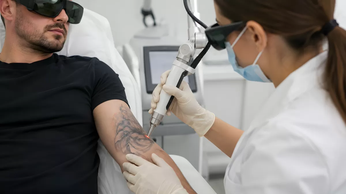 Lasertätowierungsentfernung in medizinischer Praxis