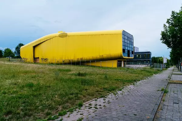 Latvian pavilion leftover from Expo 2000 in Hannover reminding visually a Yellow Submarine
