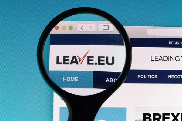 Leave.eu logo under magnifying glass