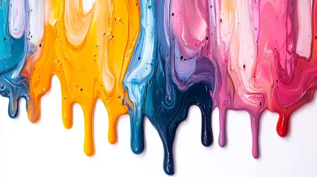 Lebendige tropfende Farben in abstrakter Komposition