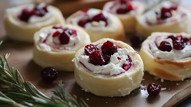 Leckere Cranberry-Feta-Schnecken mit Frischkäsefüllung