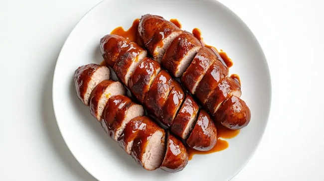 Leckere Curry-Bratwurst in Tomatensauce