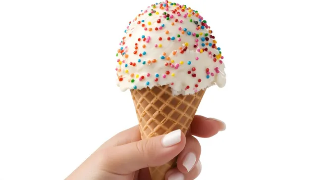 Leckere Eiswaffel mit bunten Streuseln