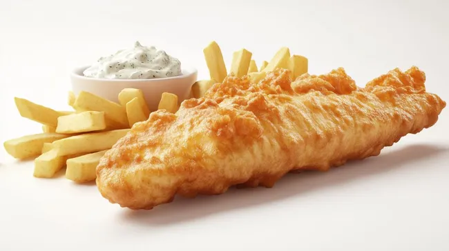 Leckere Fischstäbchen mit knuspriger Panade und Pommes Frites