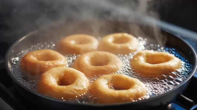 Leckere, frisch gebackene Donuts