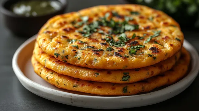 Leckere gefüllte Fladenbrot-Scheiben in rustikaler Präsentation