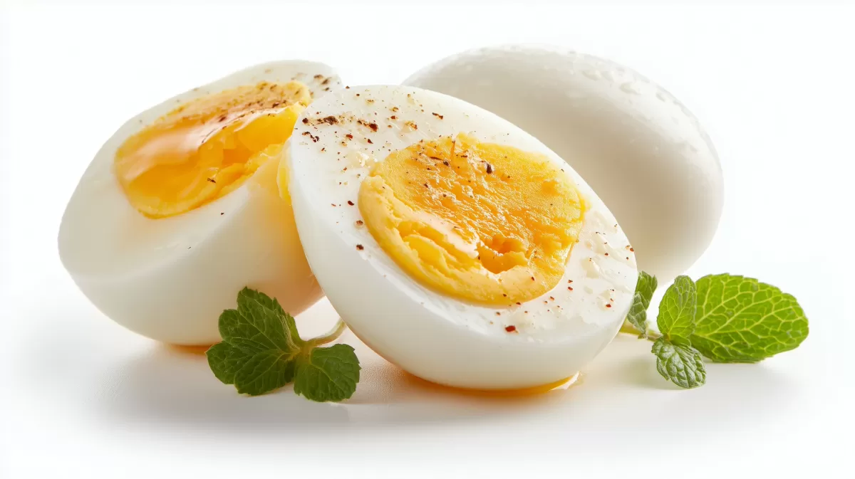 Leckere gekochte Eier mit Kräutern und Gewürzen