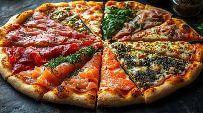 Leckere Gourmetpizza mit vielfältigen Belägen