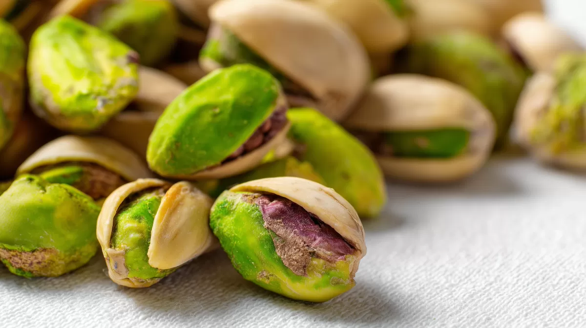 Leckere grüne Pistazien in der Nahaufnahme