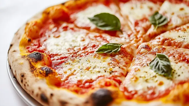 Leckere italienische Margherita-Pizza mit Basilikum