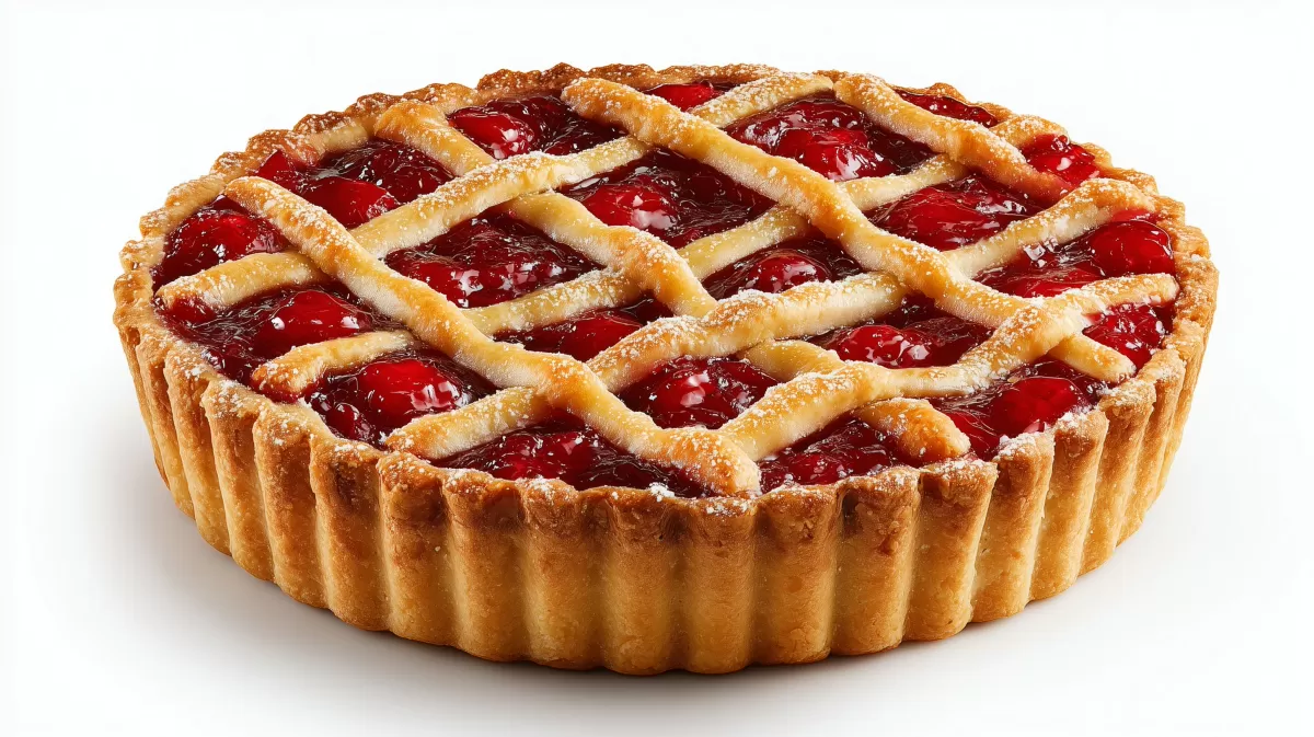 Leckere Kirschkuchen mit Gitterteig