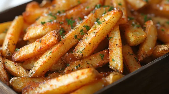 Leckere, knusprige Kartoffelecken mit Kräutern