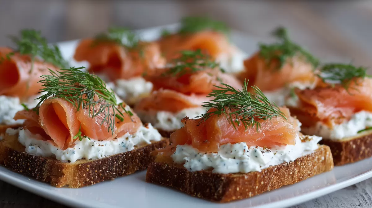 Leckere Lachs-Häppchen auf Vollkornbrot kostenlos herunterladen
