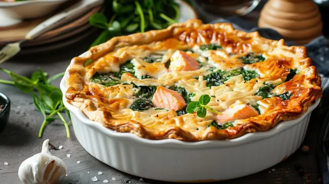 Leckere Lachs-Spinat-Quiche mit knuspriger Kruste