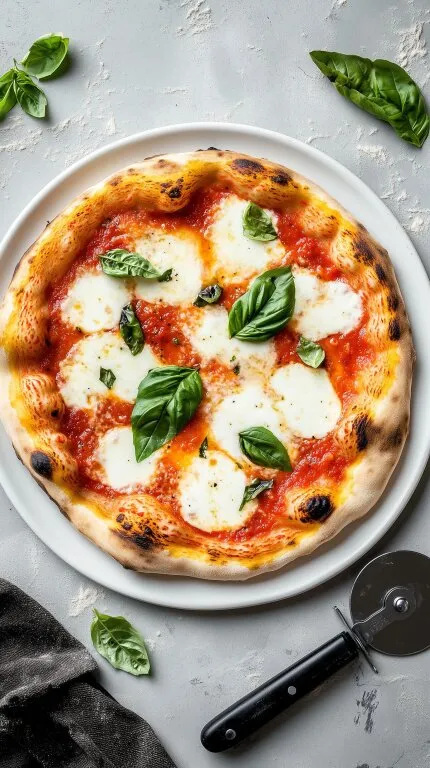 Leckere Margherita-Pizza mit frischem Basilikum