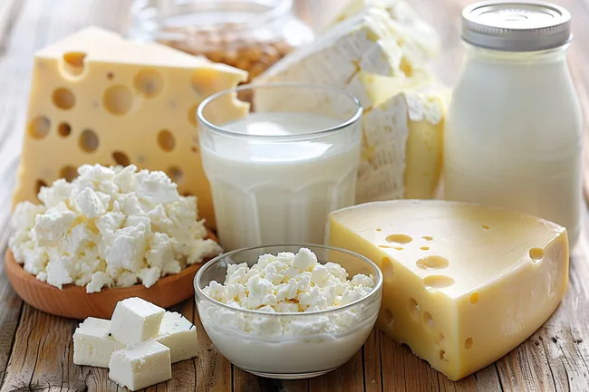 Leckere Milchprodukte und Käse