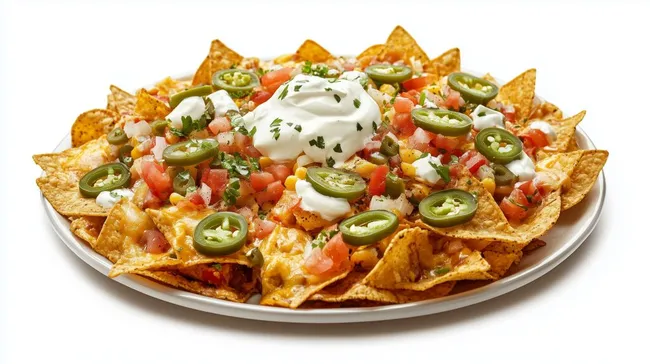 Leckere Nachos mit knuspriger Tortilla und farbenfrohen Zutaten