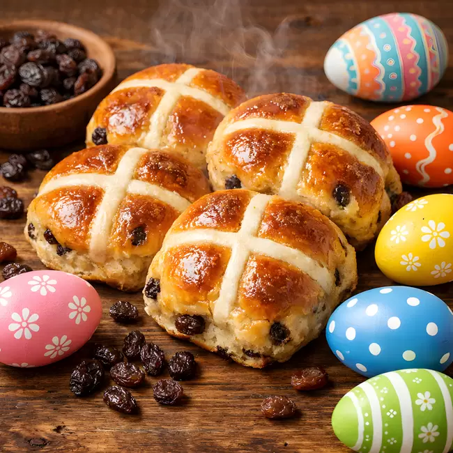 Leckere Osterkuchen mit bunten Eiern