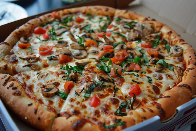 Leckere Pilzzpizza mit frischen Zutaten