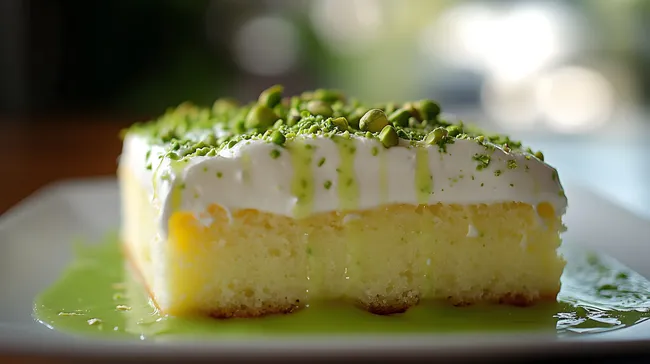 Leckere Sahnetorte mit Pistazienstreuseln