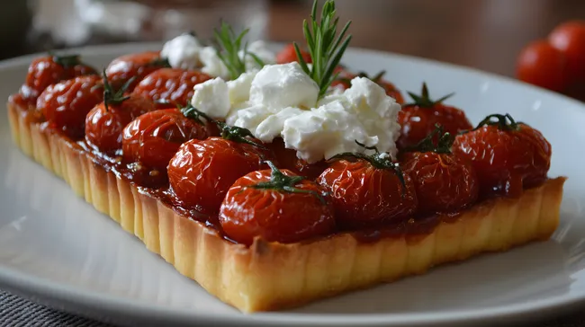 Leckere Tomatentarte mit Ziegenfrischkäse