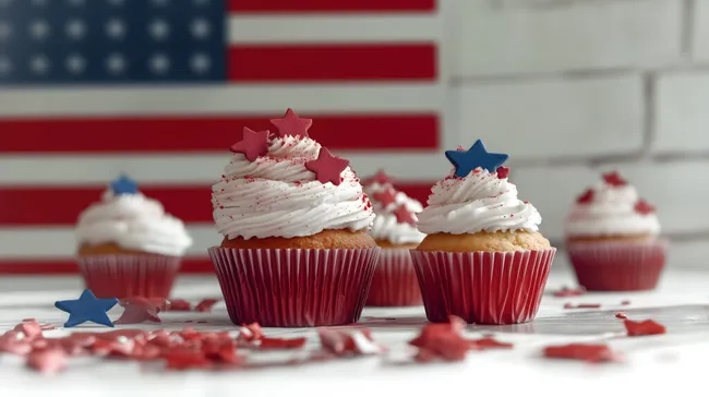 Leckere USA-Flaggen-Cupcakes zu Gedenktagen