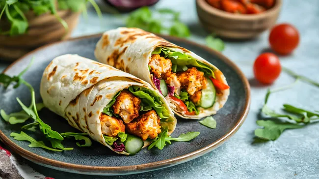 Leckere Wraps mit knusprigen Hähnchenfüllung