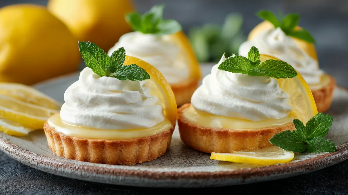 Leckere Zitronentörtchen mit Sahnetoppping