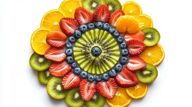 Leckerer, bunter Früchte-Mandala