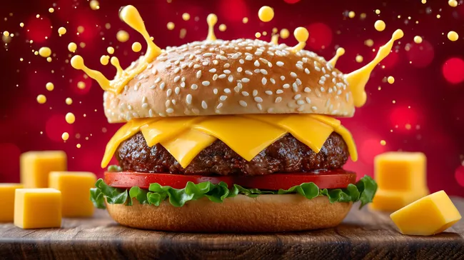 Leckerer Cheeseburger mit geschmolzenem Käse