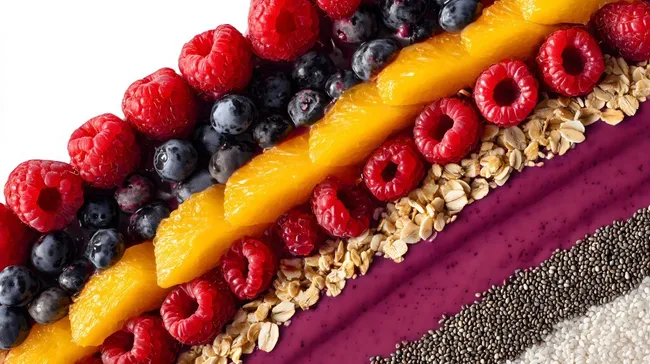 Leckerer Früchte-Smoothie-Bowl mit Granola