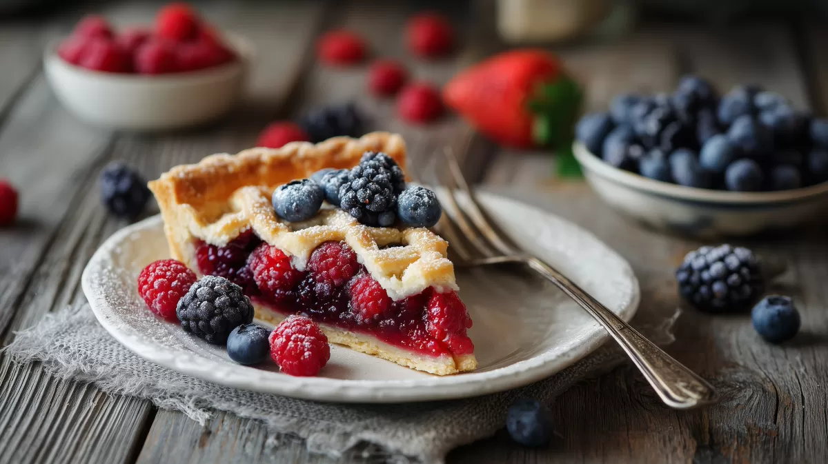 Leckerer Früchteteller mit Waffeln und Beeren