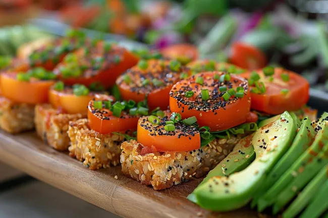 Leckerer Gemüse-Snack auf Holzbrett