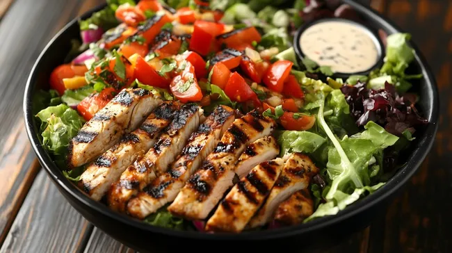 Leckerer Hühnersalat mit mediterranen Zutaten