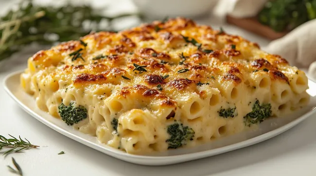 Leckerer Käseauflauf mit Brokkoli und Kräutern